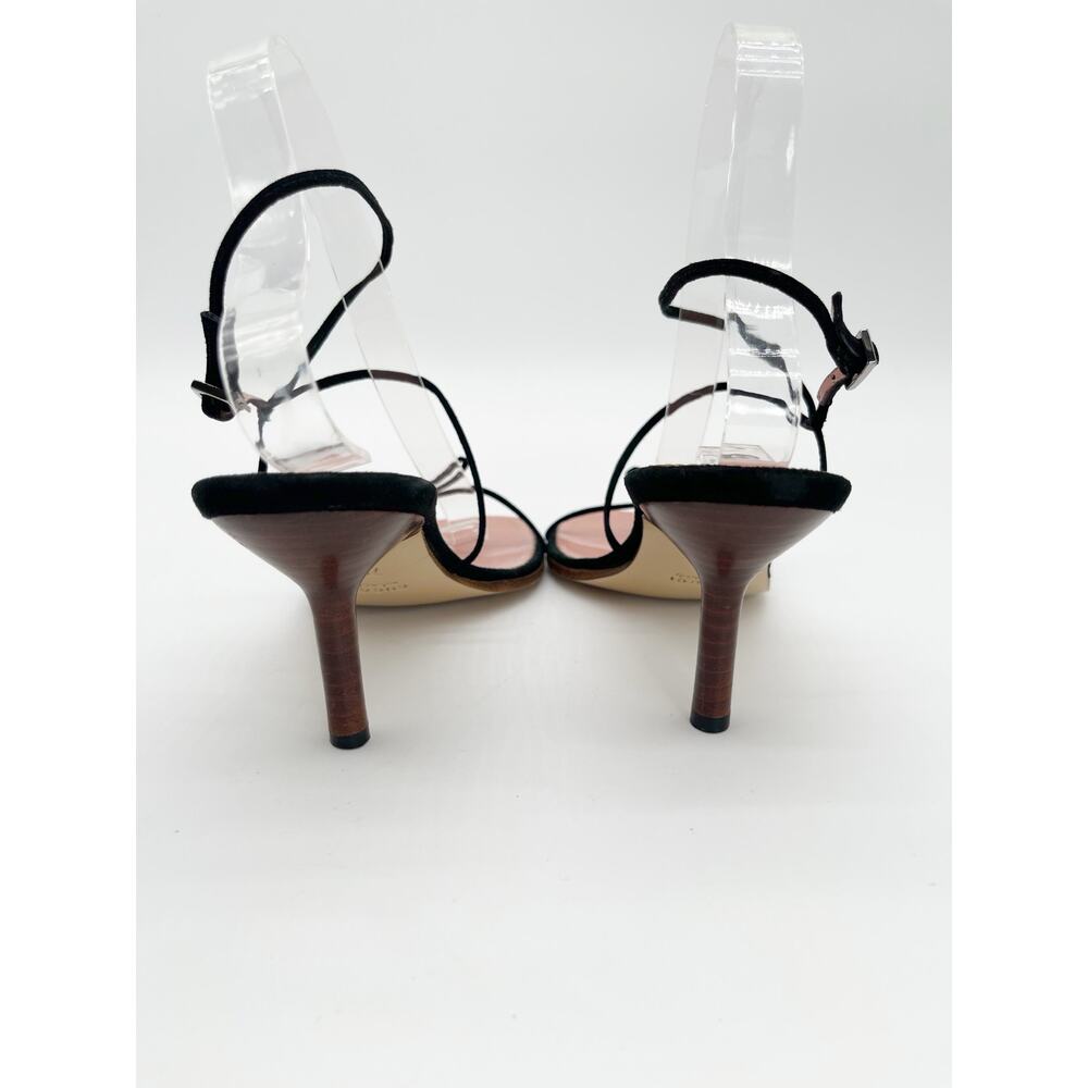 Gucci Vintage Tom Ford Era Black Suede Strappy Bow Ankle Wrap Sandals US 7 - Picture 8 of 12